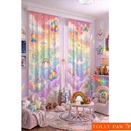 140x260 cm 2 Kanat Bebek Çocuk Odası Fon Perdesi Desenli Dekoratif Dijital Baskılı Premium Çocuk Odası Perdesi