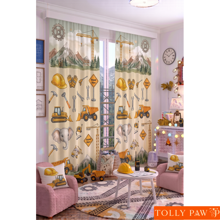 140x260 cm 2 Kanat Bebek Çocuk Odası Fon Perdesi Desenli Dekoratif Dijital Baskılı Premium Çocuk Odası Perdesi