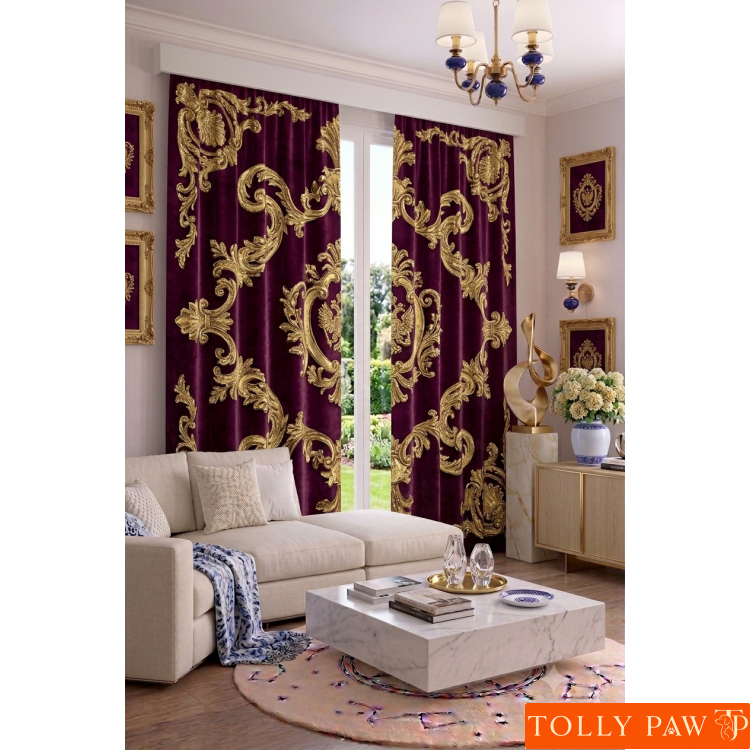 140x260 cm 2 Kanat Vintage ve Avangart Temalı Salon Oturma Odası Yatak Odası Fon Perdesi Desenli Dekoratif Dijital Baskılı Premium Perde
