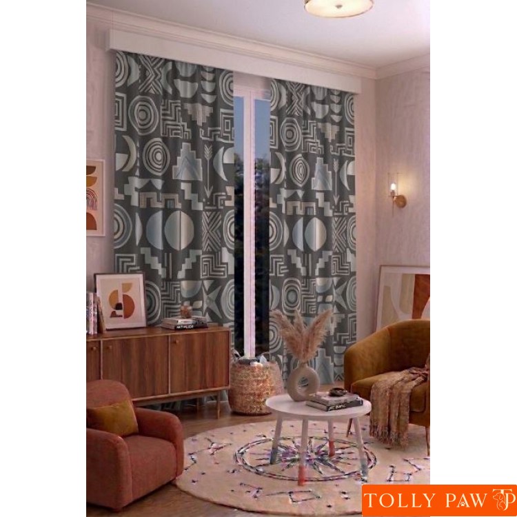140x260 cm 2 Kanat Vintage ve Avangart Temalı Salon Oturma Odası Yatak Odası Fon Perdesi Desenli Dekoratif Dijital Baskılı Premium Perde