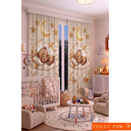 100x250 cm 1 Kanat Bebek Çocuk Odası Fon Perdesi Desenli Dekoratif Dijital Baskılı Premium Çocuk Odası Perdesi