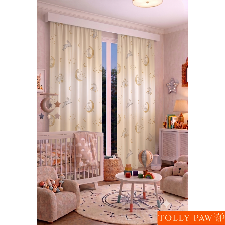 100x250 cm 1 Kanat Bebek Çocuk Odası Fon Perdesi Desenli Dekoratif Dijital Baskılı Premium Çocuk Odası Perdesi