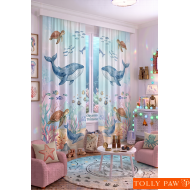 100x250 cm 1 Kanat Bebek Çocuk Odası Fon Perdesi Desenli Dekoratif Dijital Baskılı Premium Çocuk Odası Perdesi