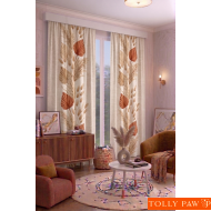 100x250 cm 1 Kanat Doğa Botanik Temalı Salon Oturma Odası Yatak Odası Fon Perdesi Desenli Dekoratif Dijital Baskılı Premium Perde