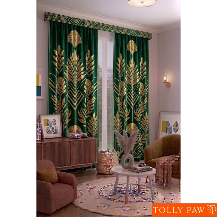 100x250 cm 1 Kanat Doğa Botanik Temalı Salon Oturma Odası Yatak Odası Fon Perdesi Desenli Dekoratif Dijital Baskılı Premium Perde