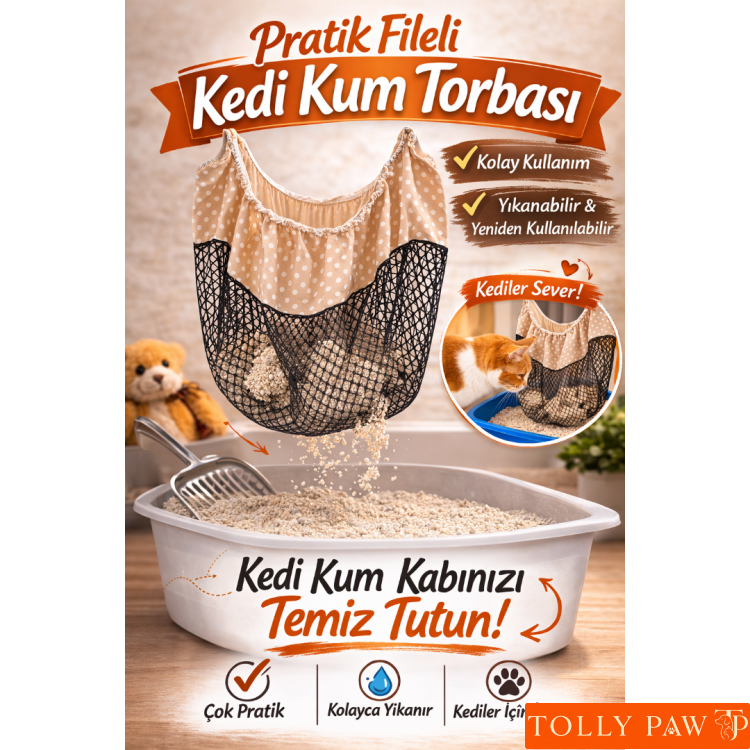 PRATİK FİLELİ KEDİ KUM TORBASI 3'LÜ